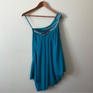 Sugar Free Blue One Shoulder Dress w/ Bead Details